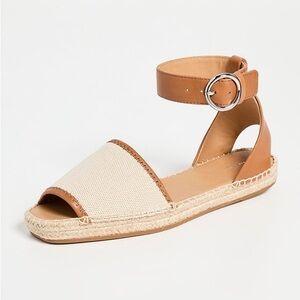 Rag & Bone Anteros Strappy Tan Leather & Canvas Platform Espadrille Sz 7